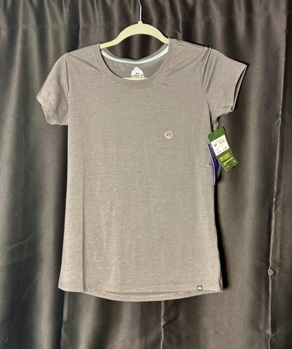 Eastern Mountain Sports EMS Vital Peak TechDry Womens XS Gray T Shirt NWT